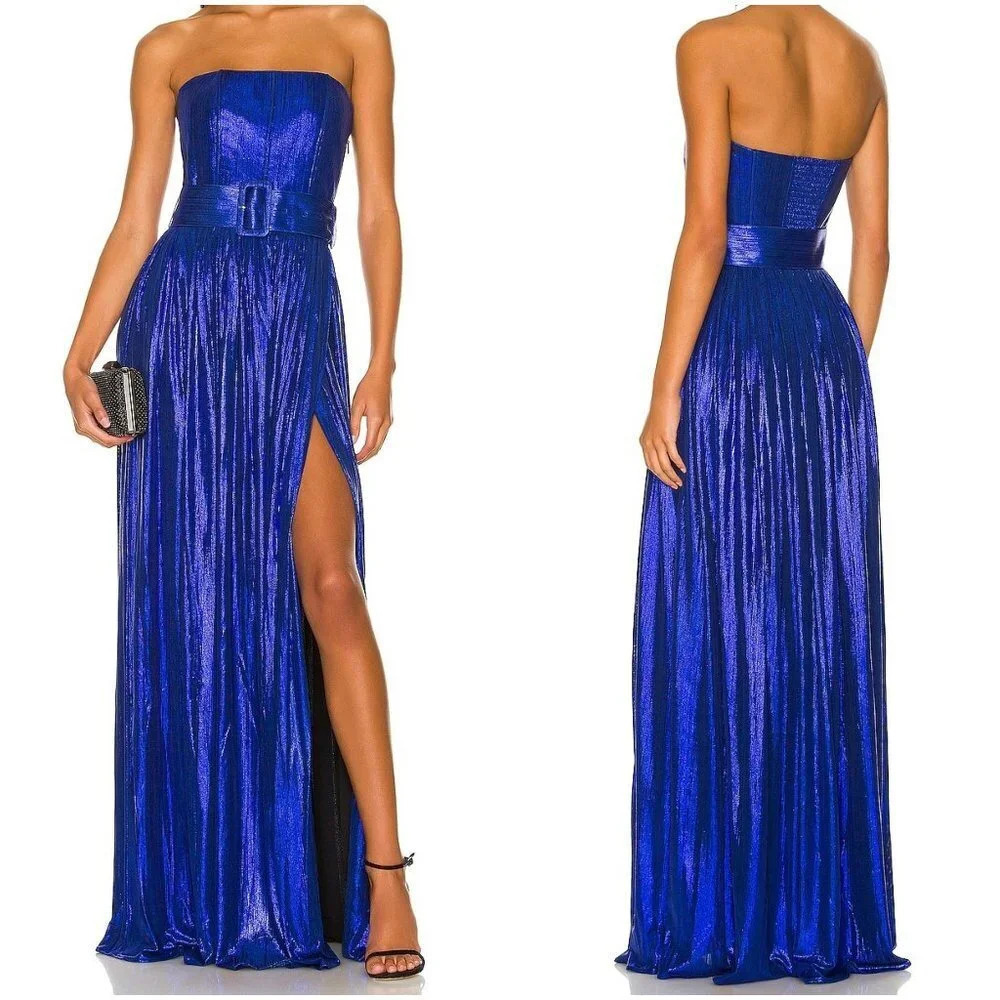 NWT retrofete Cobalt Blue Jaden Strapless Formal Gown $595